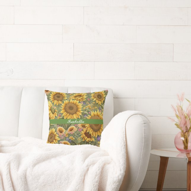 Beautiful Sunflower Trendy Collection Cushion (Couch)