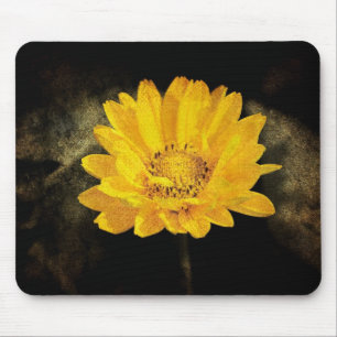 Beautiful Sunflower with Dark Brown Background Mouse Mat