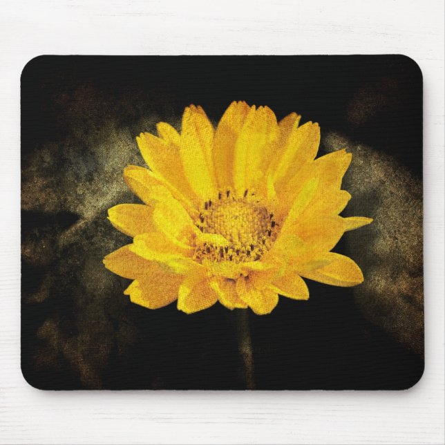 Beautiful Sunflower with Dark Brown Background Mouse Mat (Front)