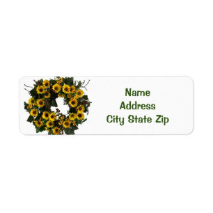 *BEAUTIFUL SUNFLOWER WREATH* ADDRESS LABELS