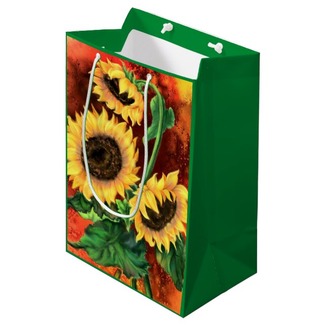 Beautiful Sunflowers Gift Bag (Front Angled)