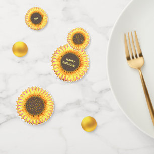 Beautiful Sunflowers & Gold Confetti