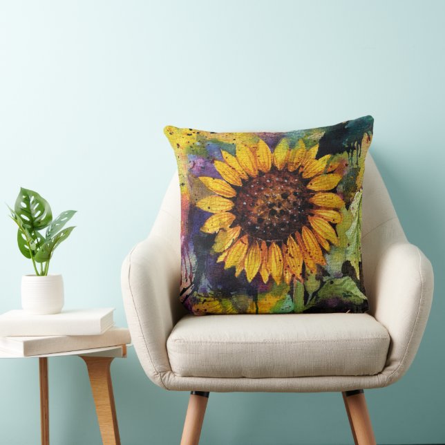 Beautiful Sunflowers In Watercolor  Cushion (Chair)