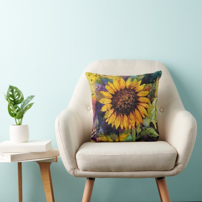 Beautiful Sunflowers In Watercolor  Cushion (Chair)