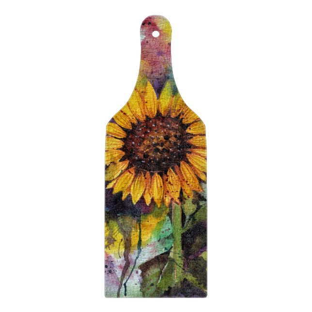 Beautiful Sunflowers In Watercolor  Cutting Board (Front)