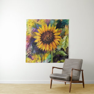 Beautiful Sunflowers In Watercolor Tapestry