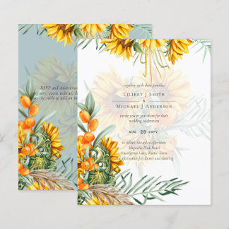 Beautiful Sunflowers Pampas Grass Wedding
