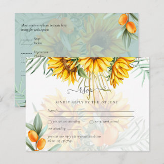Beautiful Sunflowers Pampas Grass Wedding Postcard