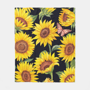 Beautiful Sunflowers pattern Fleece Blanket