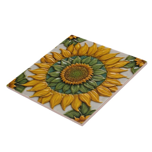 Beautiful Sunflowers Popular Collection Tile (Side)