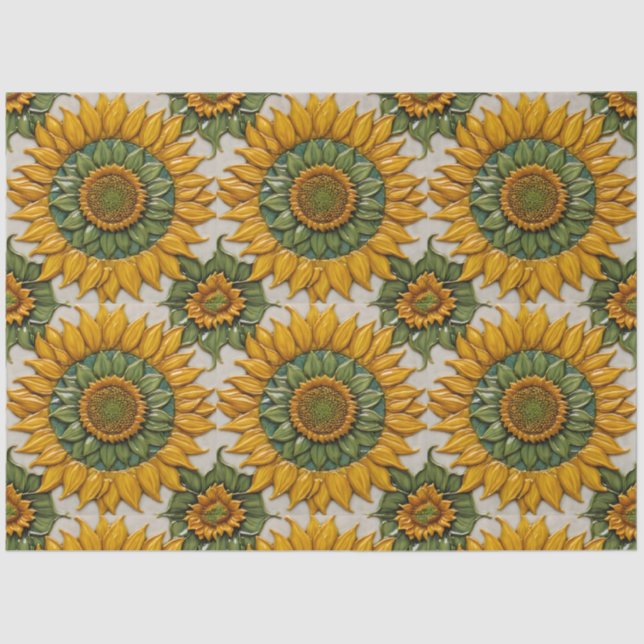 Beautiful Sunflowers Popular Collection Tissue Paper (Front)