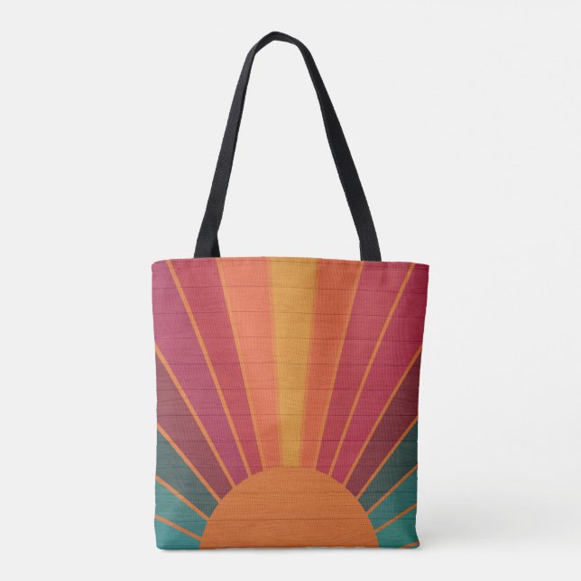 Beautiful Sunny Sun Rays Southwestern Folk Art Tote Bag (Back)