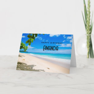 Beautiful Sunny Tropical Beach Photo Birthday Card