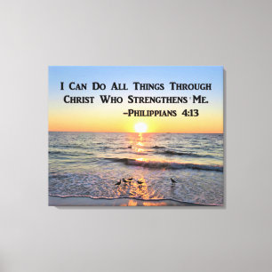 BEAUTIFUL SUNRISE PHILIPPIANS 4:13 CANVAS PRINT