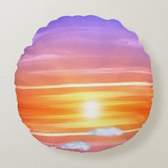 Beautiful Sunrise Round Pillow (Front)