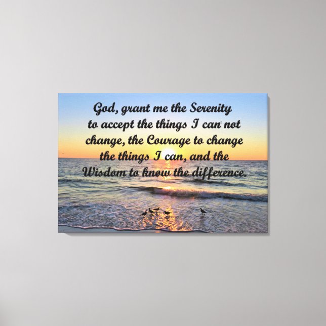 BEAUTIFUL SUNRISE SERENITY PRAYER CANVAS PRINT (Front)