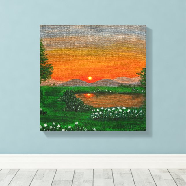 Beautiful Sunrise Stretched Canvas Print (Insitu(Wood Floor))
