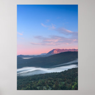 Beautiful sunrise view on Nanos from Šilentabor Poster