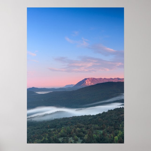 Beautiful sunrise view on Nanos from Šilentabor Poster (Front)