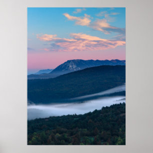 Beautiful sunrise view on Nanos from Šilentabor Poster