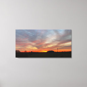 Beautiful Sunset Across The Fields Canvas Print