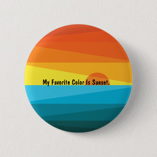 Beautiful Sunset and Sea Waves  6 Cm Round Badge