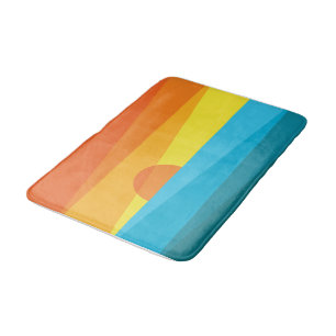 Beautiful Sunset and Sea Waves Bath Mat