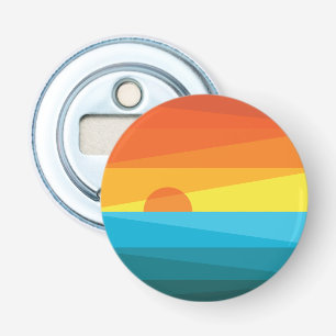 Beautiful Sunset and Sea Waves Bottle Opener