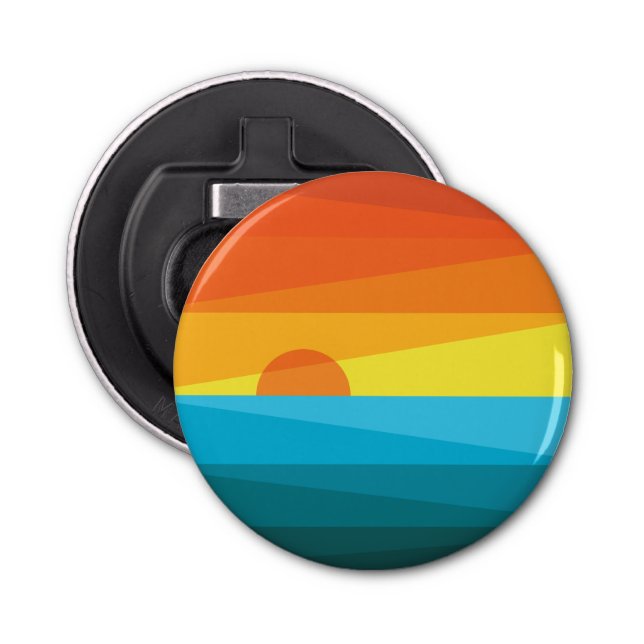 Beautiful Sunset and Sea Waves  Bottle Opener (Front)