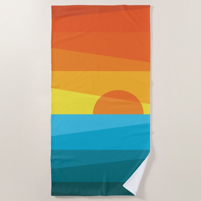 Beautiful Sunset and Sea Waves  Golf Towel (Front)