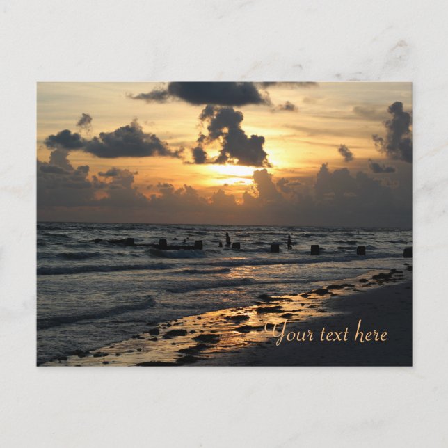 Beautiful sunset at Honeymoon Beach island Florida Postcard (Front)