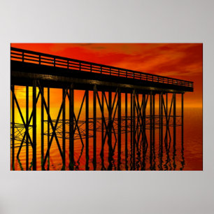 Beautiful Sunset at Pier 487 Poster