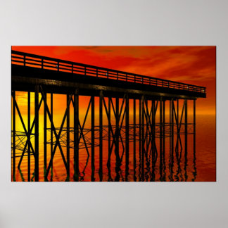 Beautiful Sunset at Pier 487 Poster