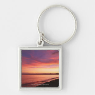 Beautiful sunset at the beach key ring