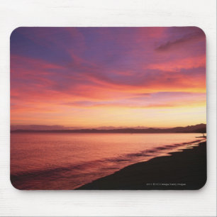 Beautiful sunset at the beach mouse mat