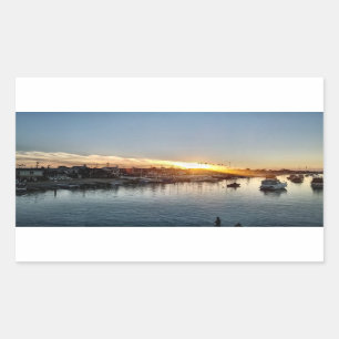 Beautiful Sunset at the Harbour in Balboa Island Rectangular Sticker