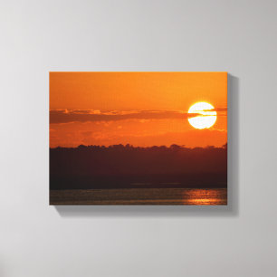 beautiful sunset at the river canvas print