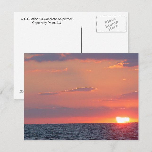 Beautiful Sunset Beach, Cape May, NJ Postcard (Front/Back)