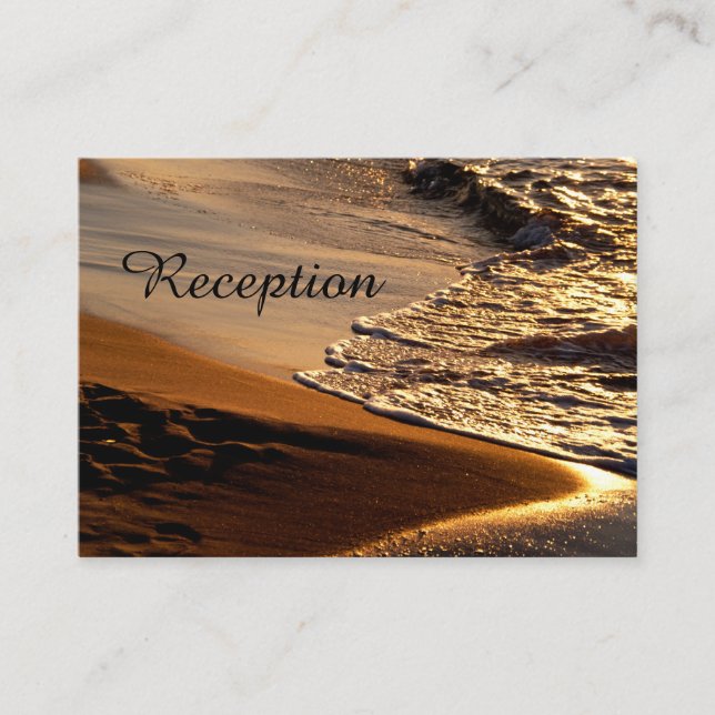 Beautiful Sunset Beach Wedding Reception Cards (Front)