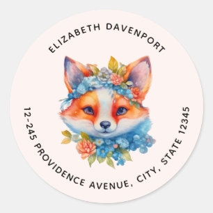 Beautiful Sunset Coastal Photograph Address Classic Round Sticker