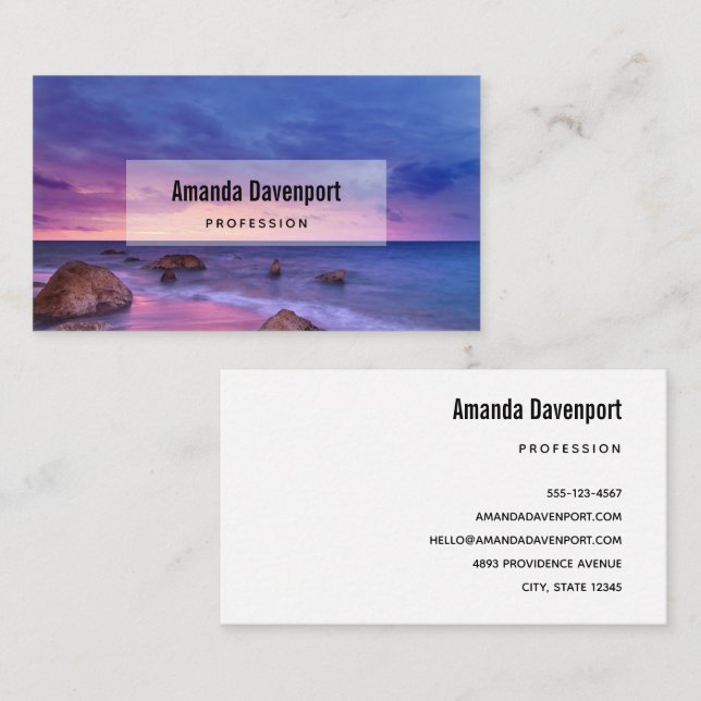 Beautiful Sunset Coastal Photograph Business Card (Front/Back)