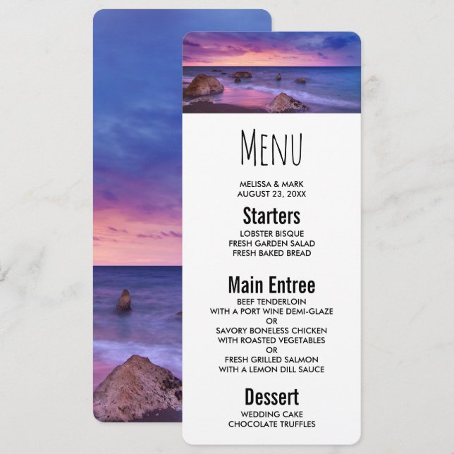 Beautiful Sunset Coastal Photograph Invitation (Front/Back)