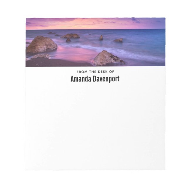 Beautiful Sunset Coastal Photograph Notepad (Front)