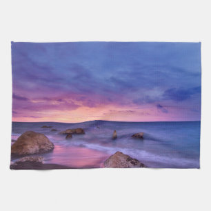Beautiful Sunset Coastal Photograph Tea Towel