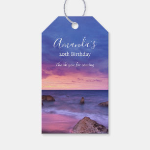 Beautiful Sunset Coastal Photograph Thank You Gift Tags