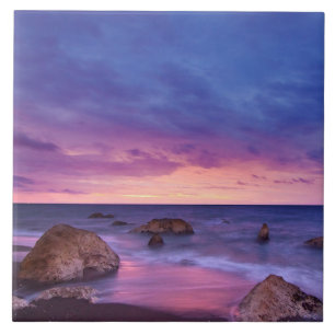 Beautiful Sunset Coastal Photograph Tile