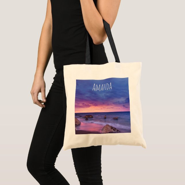 Beautiful Sunset Coastal Photograph Tote Bag (Front (Product))