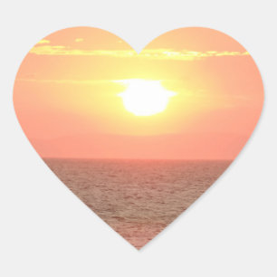 Beautiful Sunset Heart Sticker