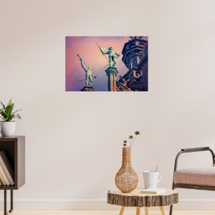 Beautiful sunset in Brussels Poster