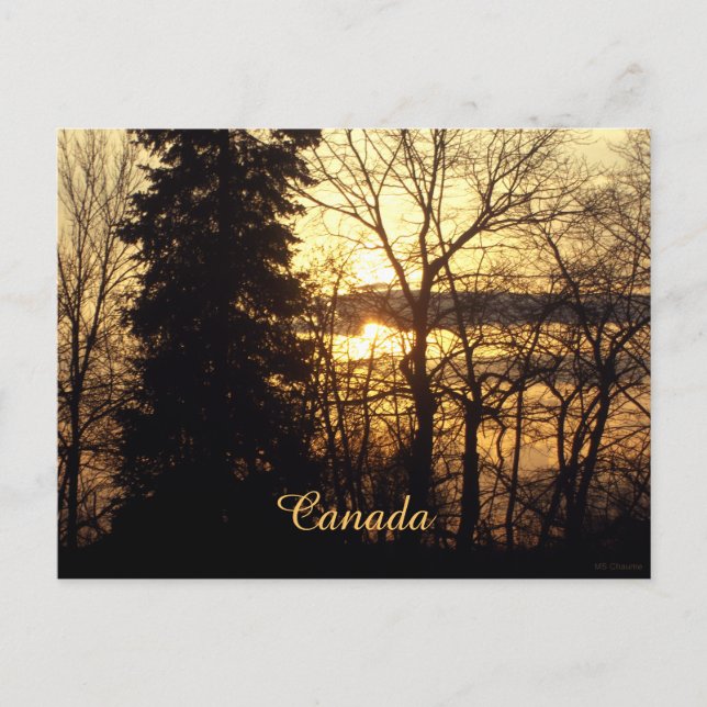 Beautiful Sunset in Quebec, Canada Personalised Postcard (Front)